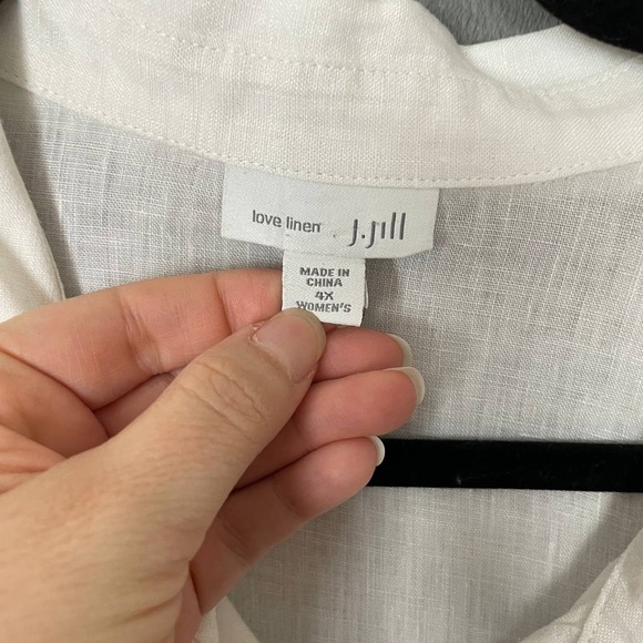 J Jill Love Linen Plus Size 4X Linen Button Front Long Sleeve Shirt Minimalist - Picture 6 of 7